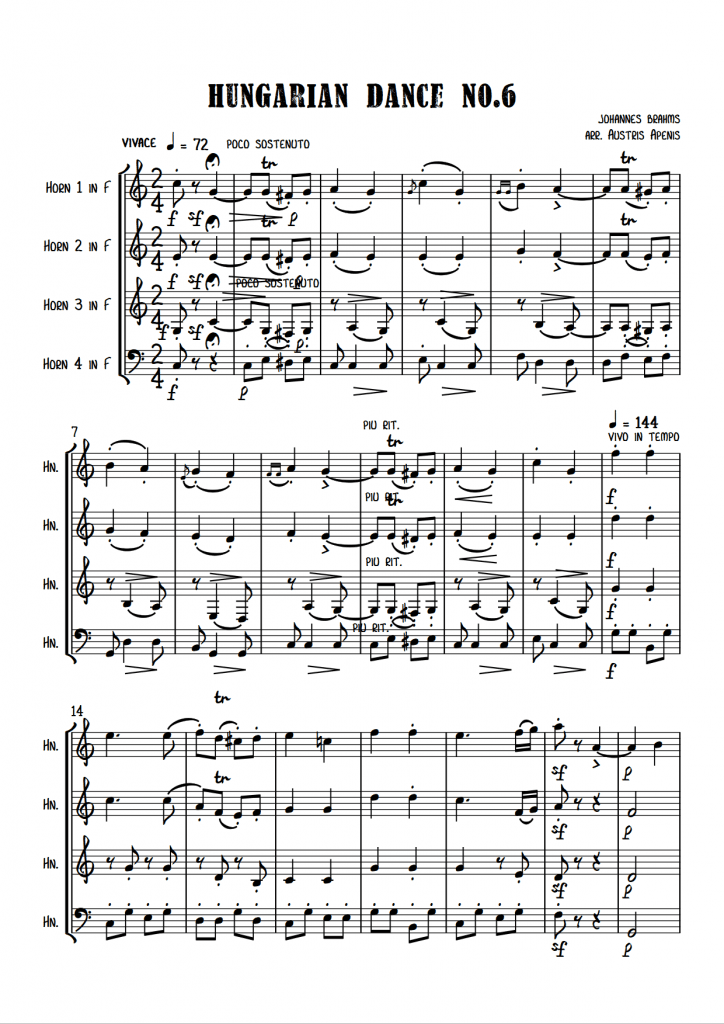 brahms Hungarian Dance No 6