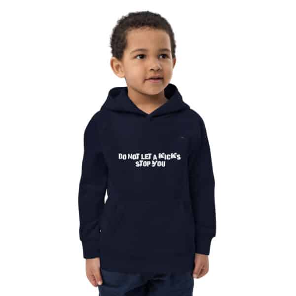 kids eco hoodie french navy front 61b67e0757529