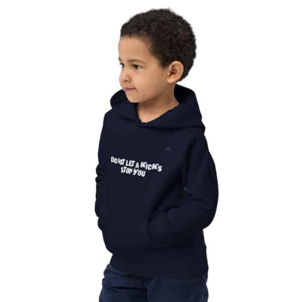 kids eco hoodie french navy left front 61b67e0757952