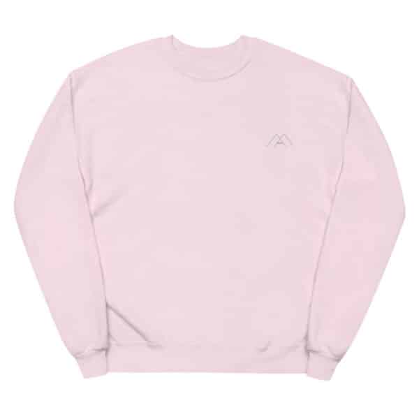 unisex fleece sweatshirt pale pink front 61b68955cbc67