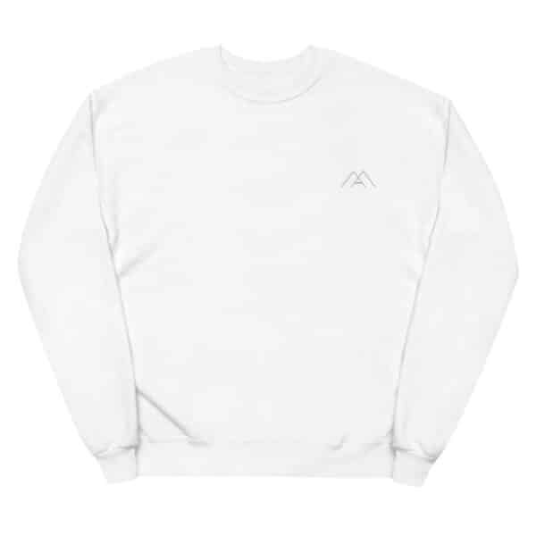 unisex fleece sweatshirt white front 61b68955cc0da
