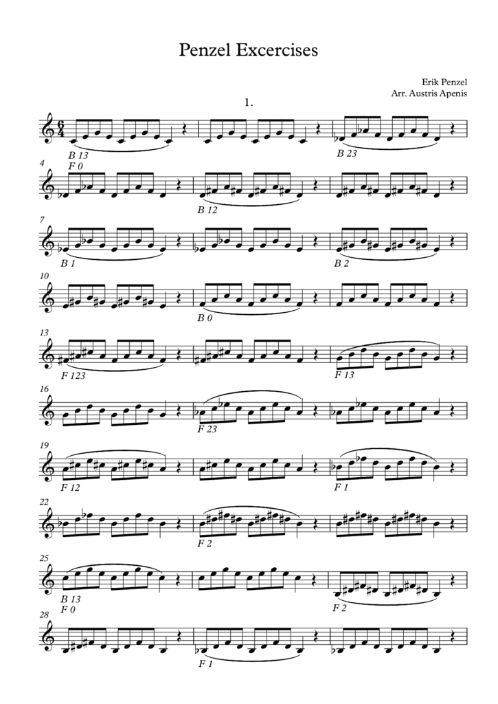 Penzel Exercises – for advanced horn players