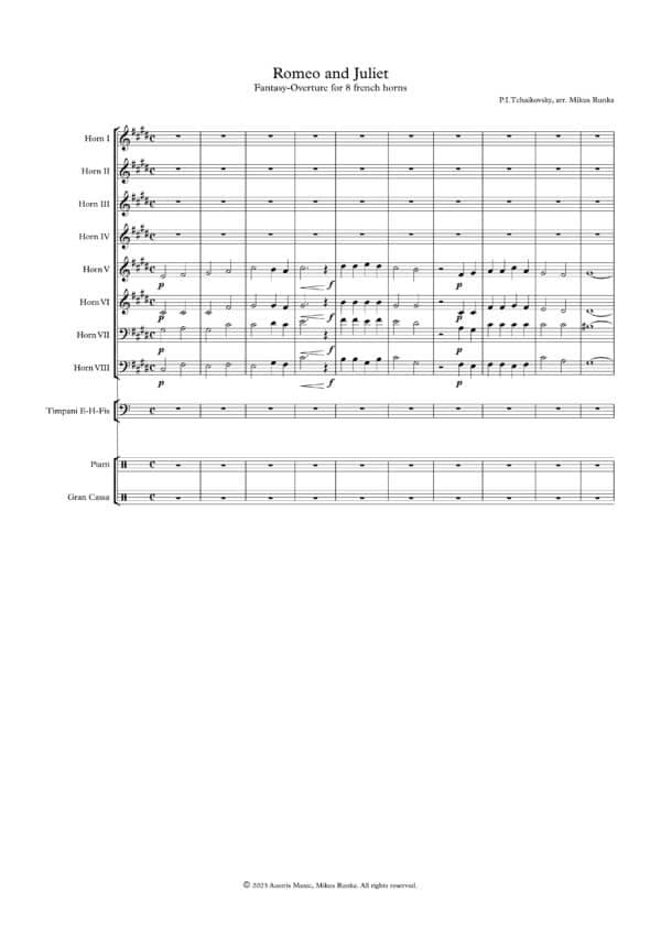 P. I. Tchaikovsky Romeo and Juliet - for 8 French Horns and Percussion - Image 2